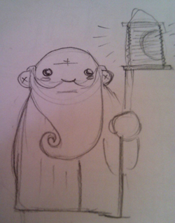 Chibi Tarot IX - The Hermit - Sketch 01