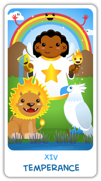 The Chibi Tarot - 14 Temperance - Medium